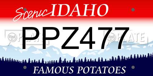 PPZ477 Idaho License Plate