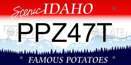 PPZ47T Idaho License Plate