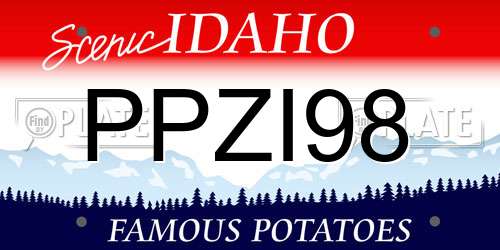 PPZI98 Idaho License Plate
