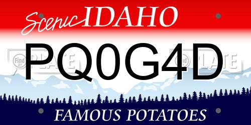 PQ0G4D Idaho License Plate