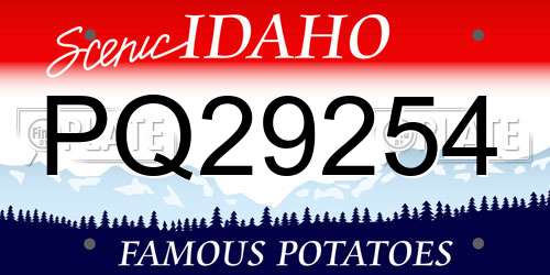 PQ29254 Idaho License Plate
