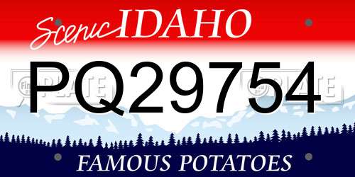 PQ29754 Idaho License Plate