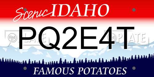PQ2E4T Idaho License Plate