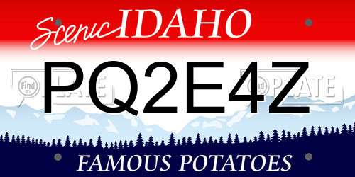 PQ2E4Z Idaho License Plate