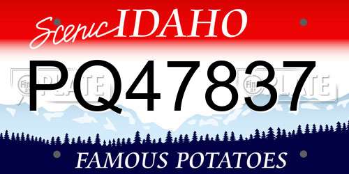 PQ47837 Idaho License Plate