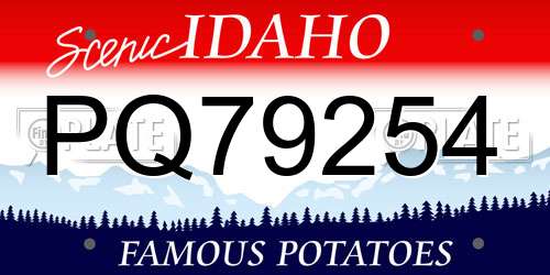 PQ79254 Idaho License Plate