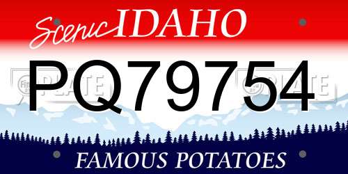 PQ79754 Idaho License Plate