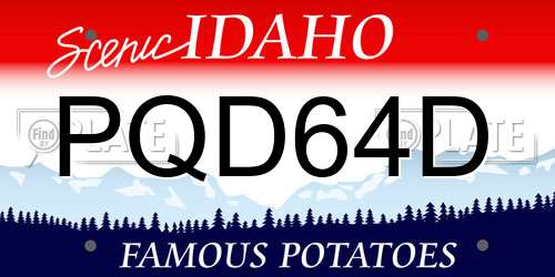 PQD64D Idaho License Plate