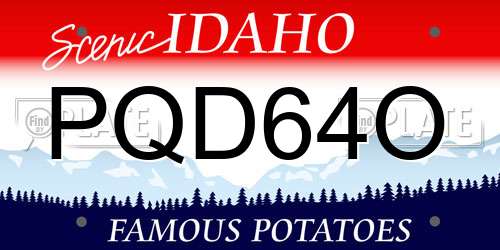 PQD64O Idaho License Plate