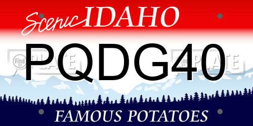 PQDG40 Idaho License Plate