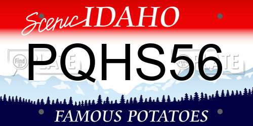 PQHS56 Idaho License Plate