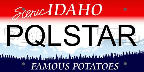 PQLSTAR Idaho License Plate