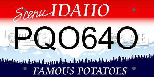 PQO64O Idaho License Plate