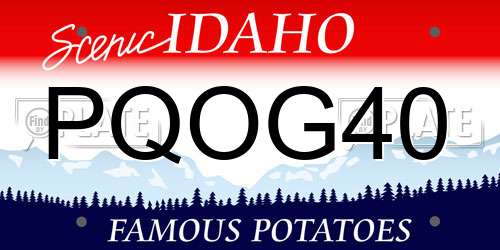 PQOG40 Idaho License Plate