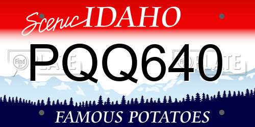 PQQ640 Idaho License Plate