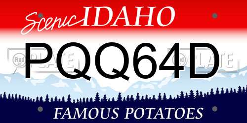 PQQ64D Idaho License Plate