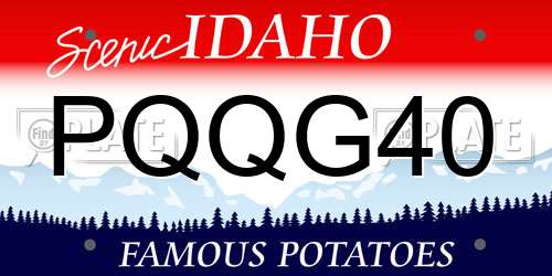 PQQG40 Idaho License Plate