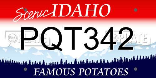 PQT342 Idaho License Plate