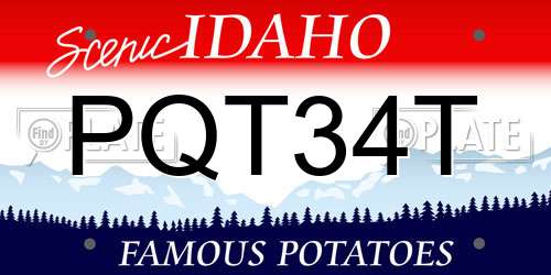 PQT34T Idaho License Plate
