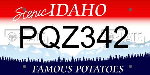 PQZ342 Idaho License Plate