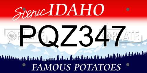 PQZ347 Idaho License Plate