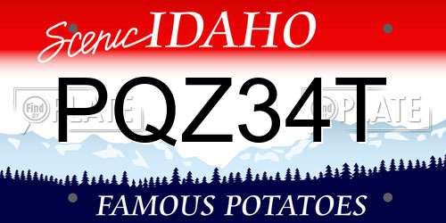 PQZ34T Idaho License Plate