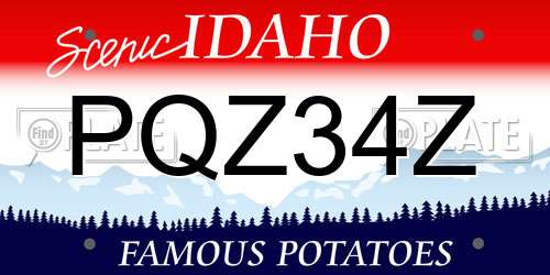 PQZ34Z Idaho License Plate