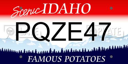 PQZE47 Idaho License Plate