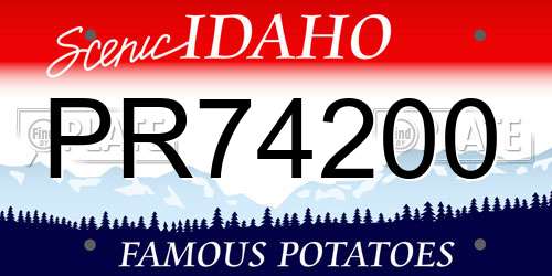 PR74200 Idaho License Plate