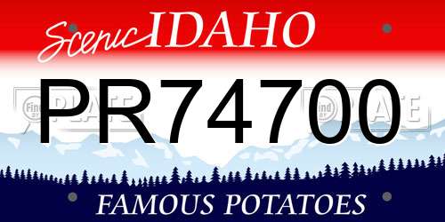 PR74700 Idaho License Plate
