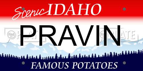 PRAVIN Idaho License Plate