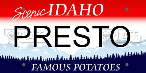 PRESTO Idaho License Plate