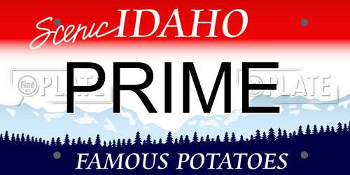 PRIME Idaho License Plate