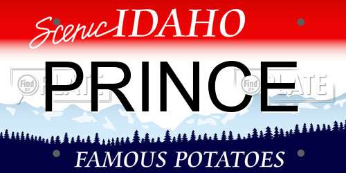 PRINCE Idaho License Plate