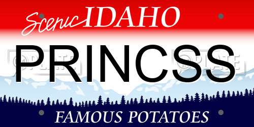 PRINCSS Idaho License Plate