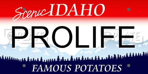 PROLIFE Idaho License Plate