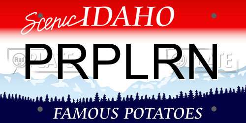 PRPLRN Idaho License Plate