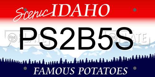 PS2B5S Idaho License Plate