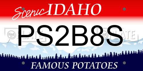 PS2B8S Idaho License Plate