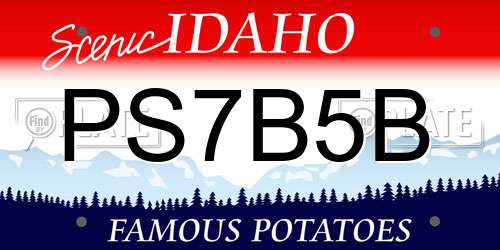 PS7B5B Idaho License Plate