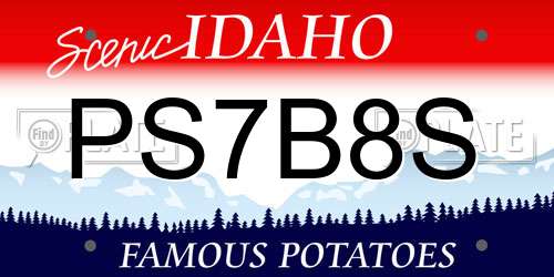 PS7B8S Idaho License Plate