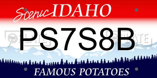 PS7S8B Idaho License Plate