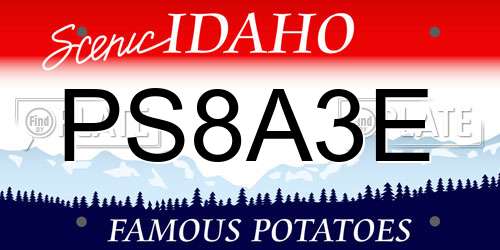 PS8A3E Idaho License Plate