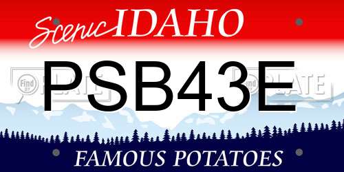 PSB43E Idaho License Plate