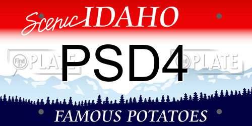 PSD4 Idaho License Plate