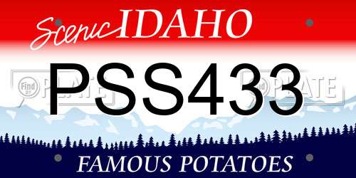 PSS433 Idaho License Plate