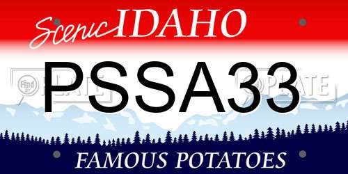 PSSA33 Idaho License Plate