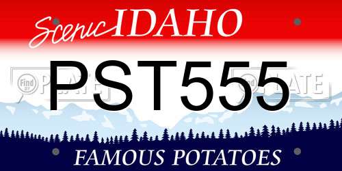 PST555 Idaho License Plate