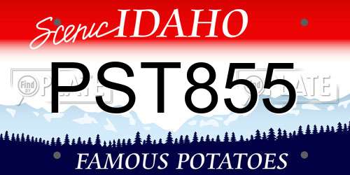 PST855 Idaho License Plate