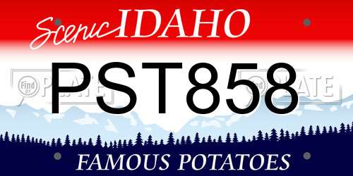 PST858 Idaho License Plate